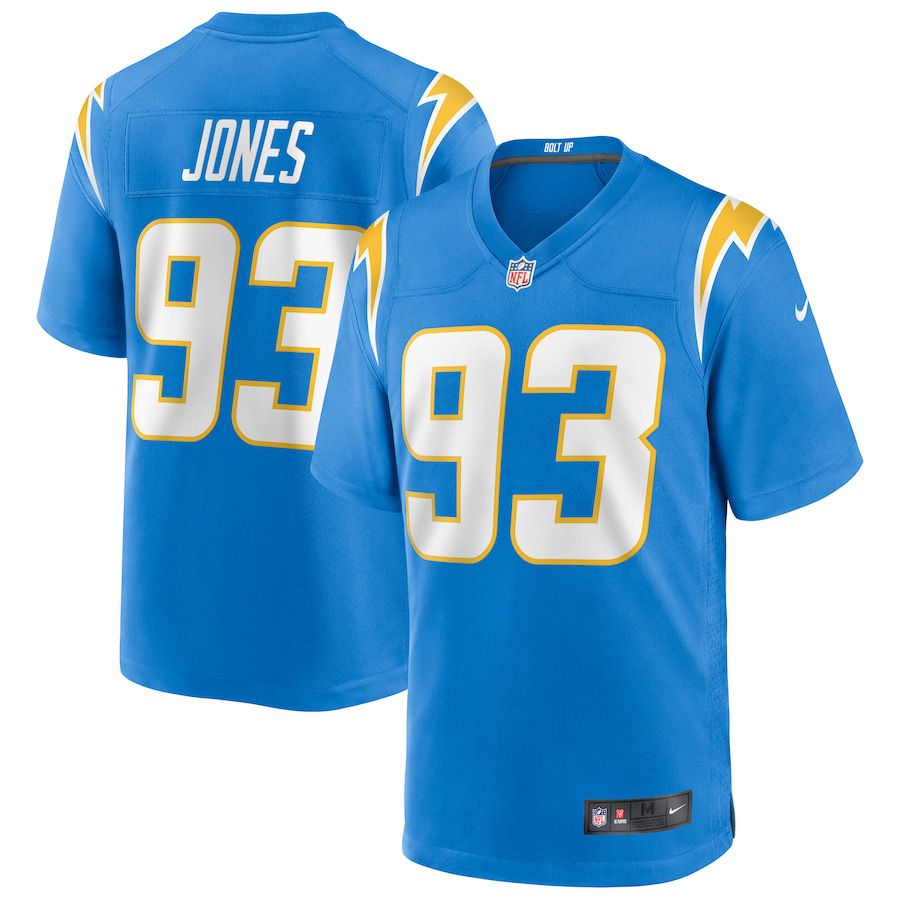 Men Los Angeles Chargers 93 Justin Jones Nike Powder Blue Game NFL Jersey